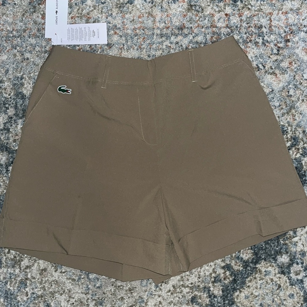 NWT Lacoste Bermuda golf shorts.